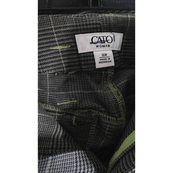 Cato Women's 16W‎ Brown/Black/Green Plaid Pants - Picture 4 of 4